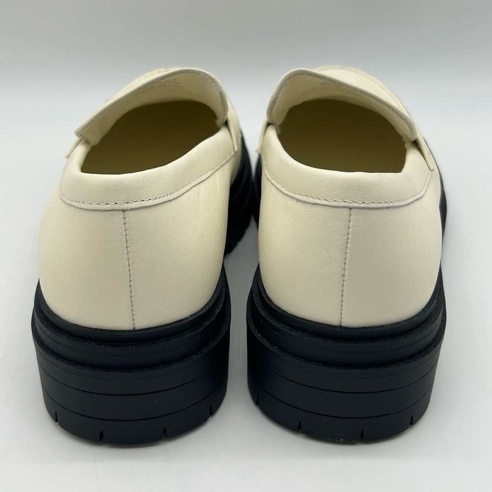 Quince Italian Cow Leather Lug Sole Loafers Bone Ivory Platform Shoes US 8 NIB - Picture 7 of 10